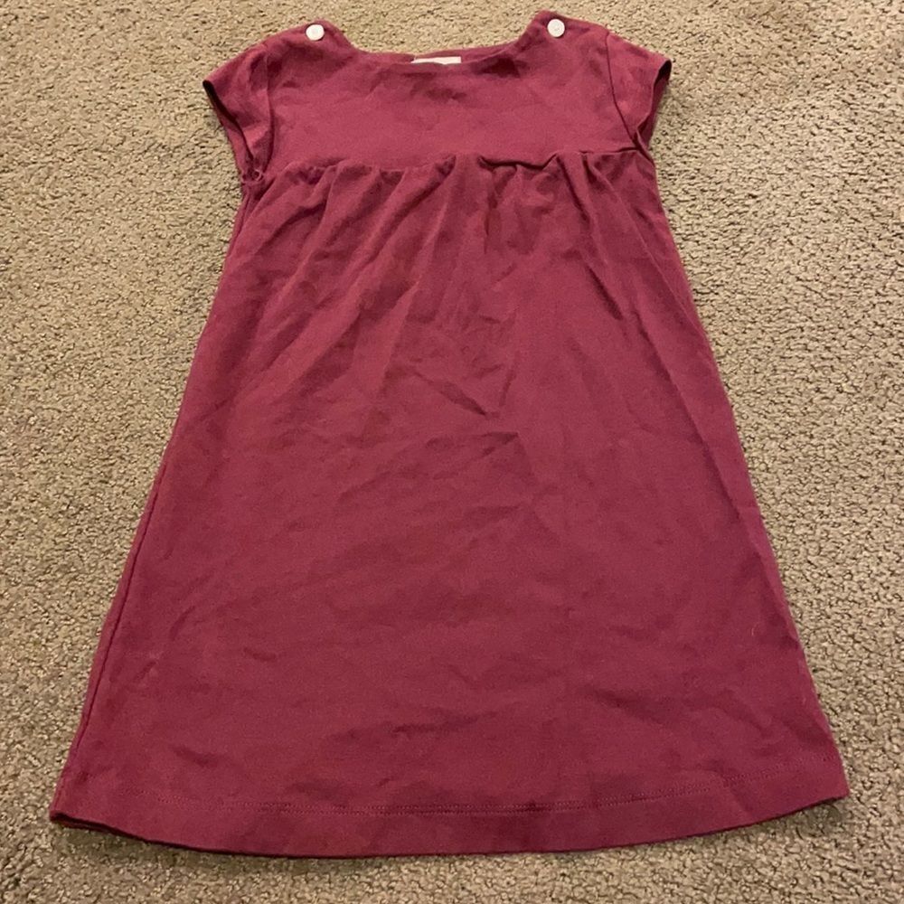 Olive Juice Girls Maroon Short-sleeve Dress